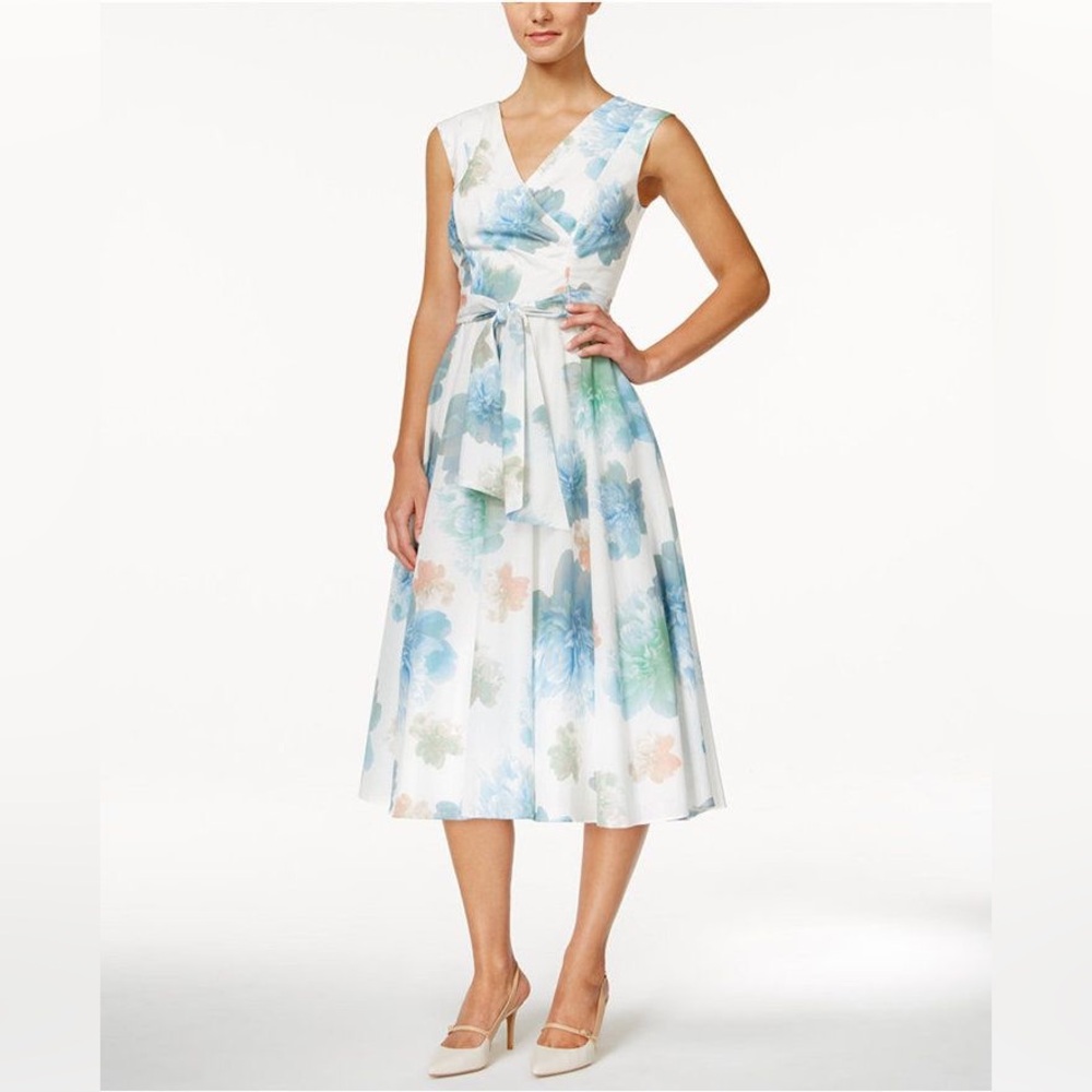 Calvin Klein Floral Midi Dress Size 8
